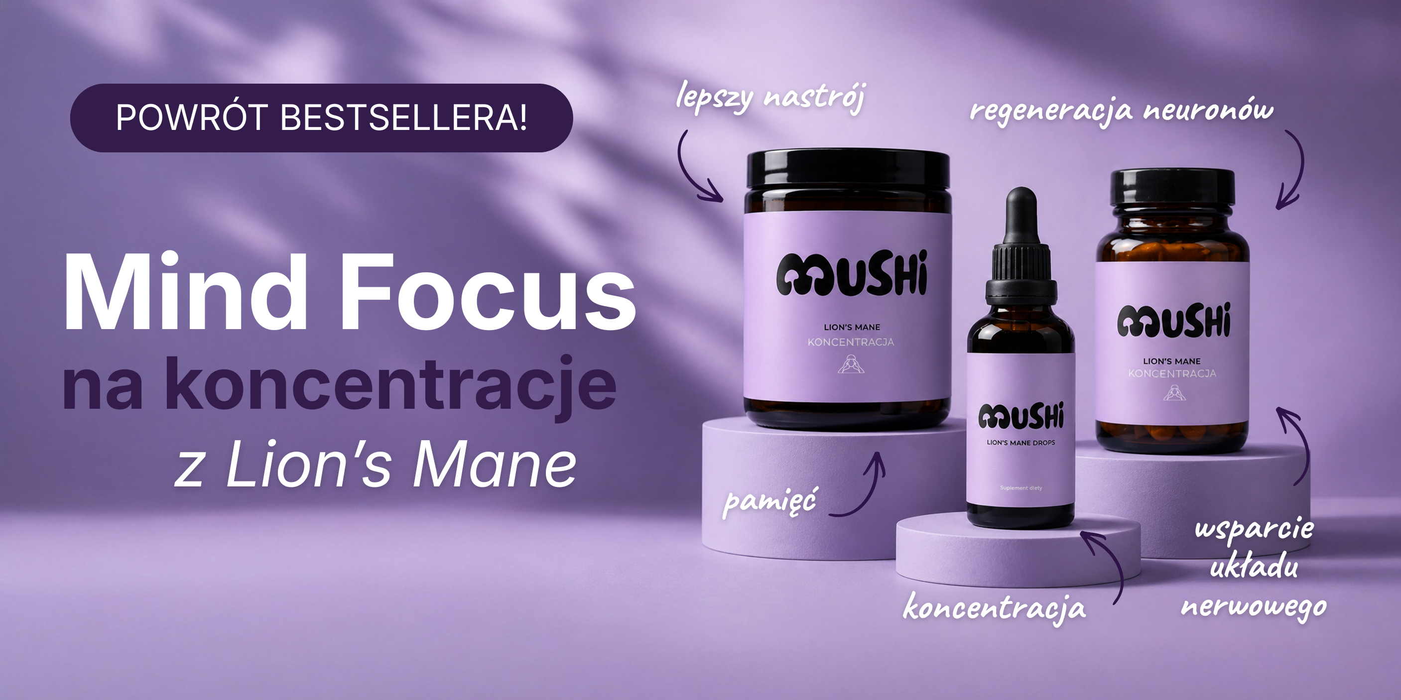 Mind Focus na koncentrację z Lion's Mane w Mushi.